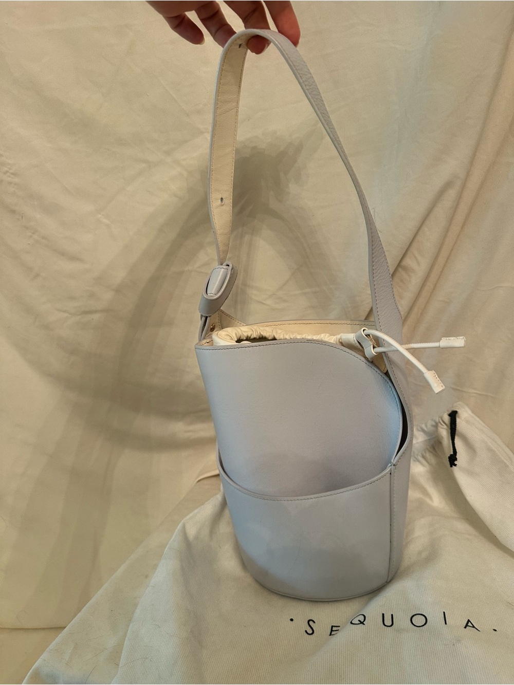 Giaquinto Minimalist Light Blue Cream Shoulder Bag -Spain
